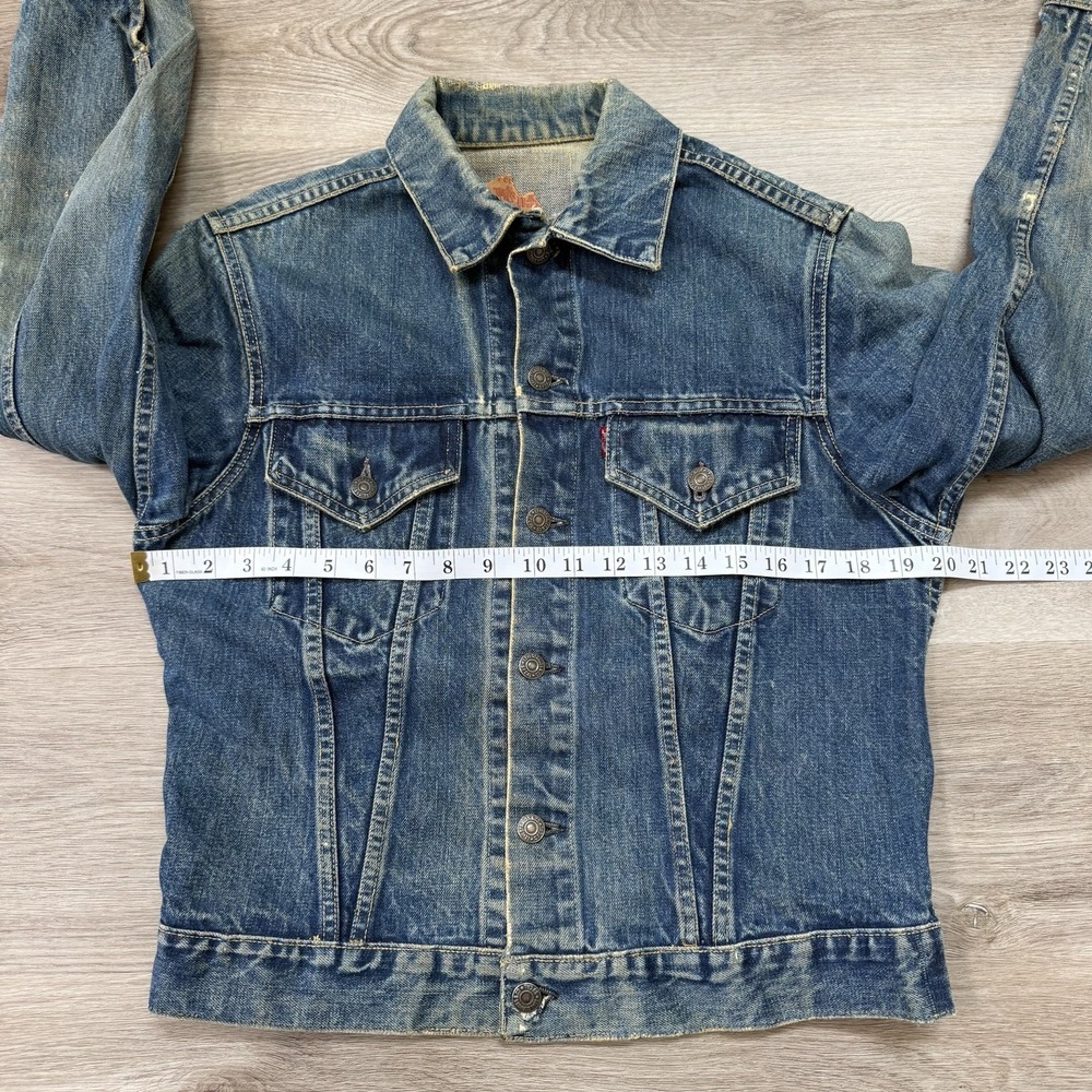 Vintage 60s Levis 557XX Big E Denim Jacket Type 3 557 XX Every Garment USA 40 - Picture 7 of 16